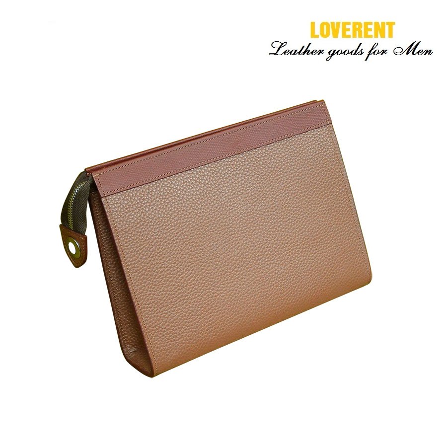 Clutch LV – Ví cầm tay nam Loverent, da bò Mill, mã số LVR021B