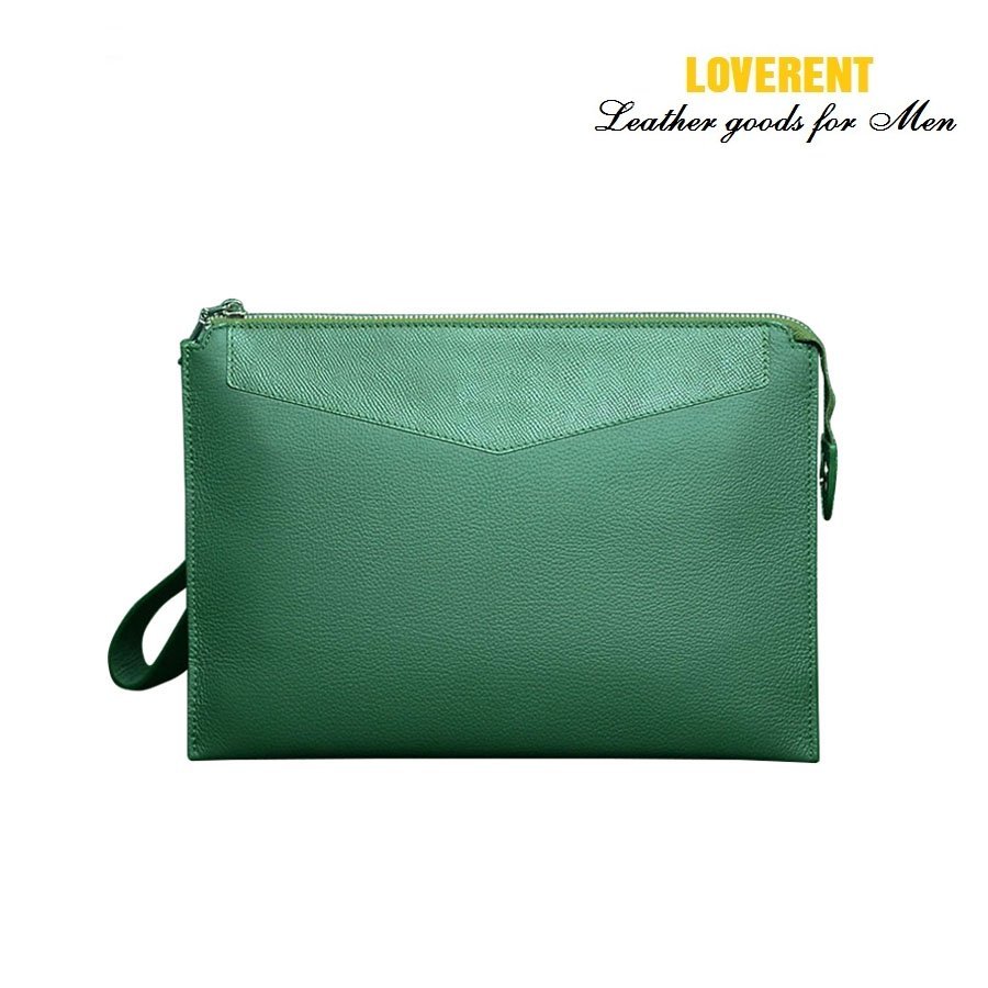 Clutch LV 2 thân – Ví cầm tay nam Loverent, da bò MILL, mã số LVR034B