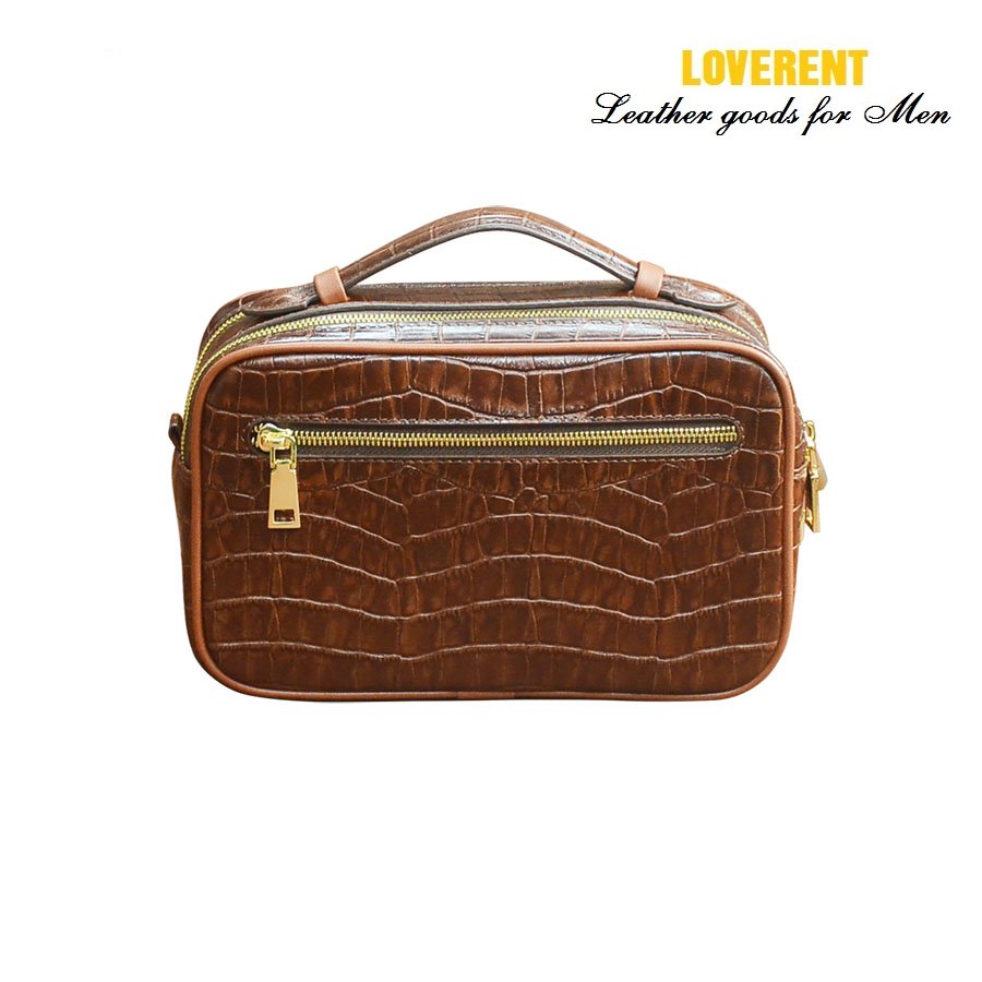 Clutch Came Ví cầm tay nam Loverent, da bò vân cá, mã số LVR031E