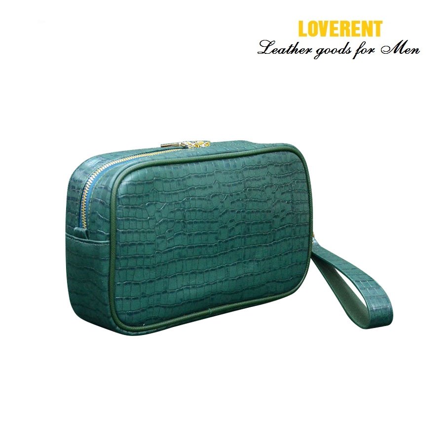 Clutch Came Ví cầm tay nam Loverent, da bò vân cá, mã số LVR031F