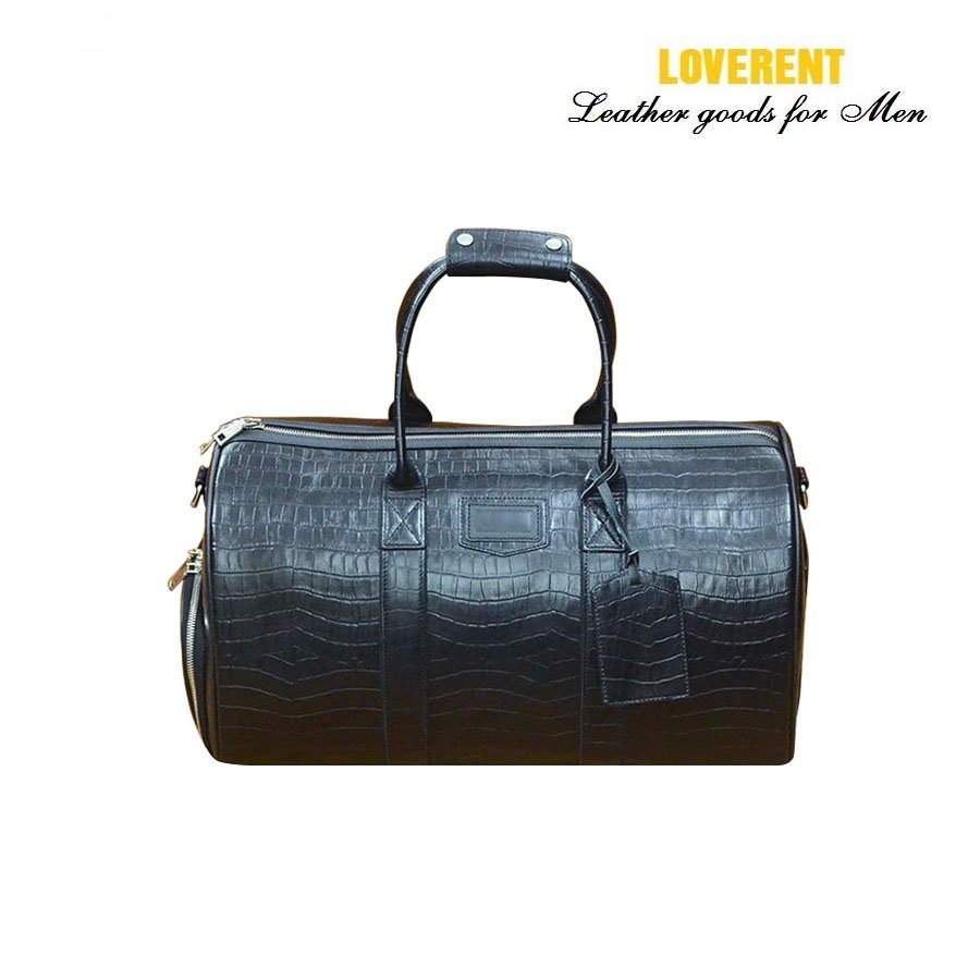 Túi Duffle xách tay Loverent, da bò dập vân cá, mã số LVR051C
