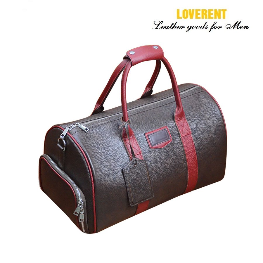 Duffle nâu phối đỏ 2