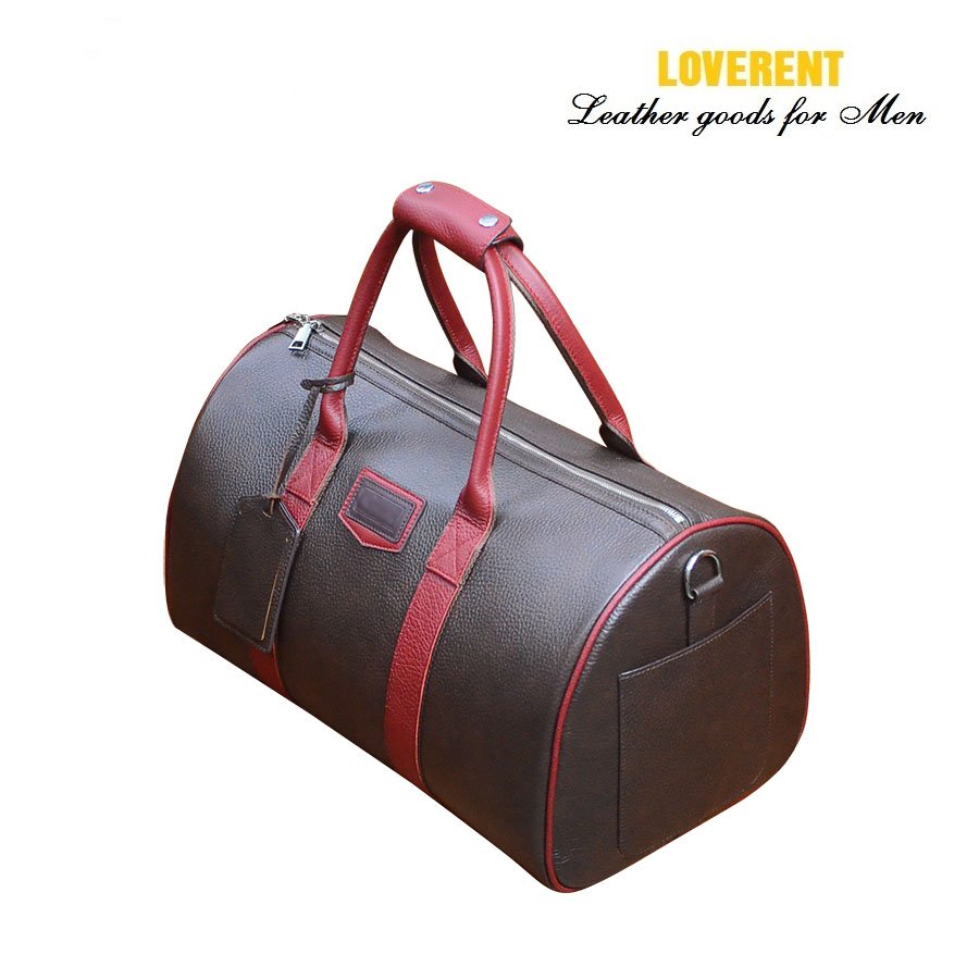 Duffle nâu phối đỏ 3