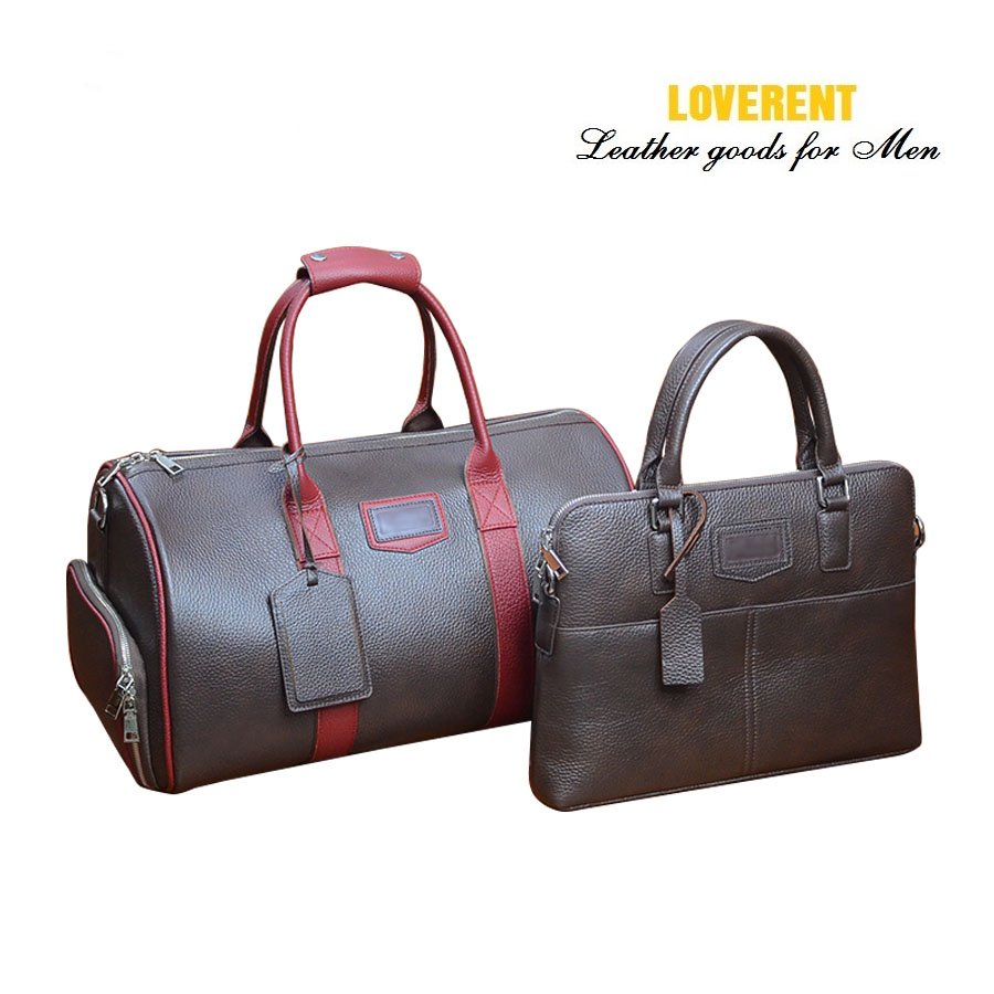 Duffle nâu phối đỏ 5