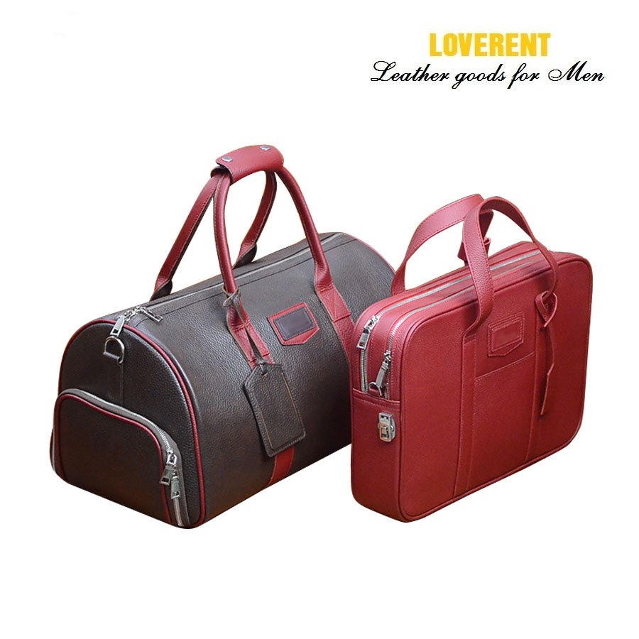 Duffle nâu phối đỏ 6