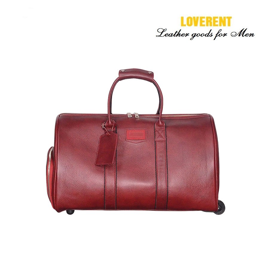 Túi Duffle tay kéo Loverent, da bò mill, mã số LVR054A