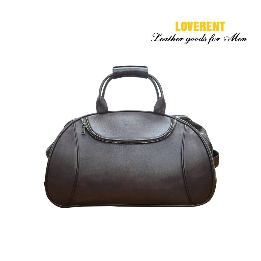 Túi Duffle tay kéo 3 ngăn Loverent, da bò mill, mã số LVR052B