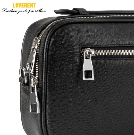 Clutch hộp đeo chéo da taiga, mill, vân saffiano 4
