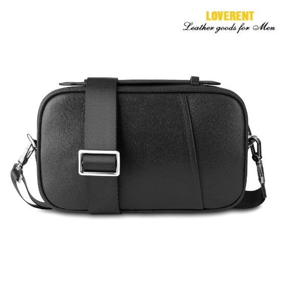 Clutch hộp đeo chéo da taiga, mill, vân saffiano 5