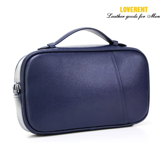 Clutch hộp đeo chéo da taiga, mill, vân saffiano 7
