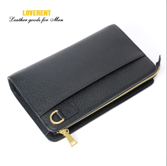Clutch Came-Ví cầm tay nam Loverent phom cứng, da bò mã số LVR023