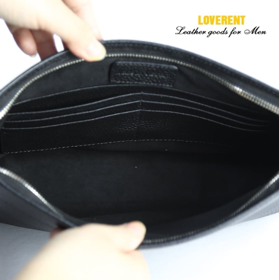 Clutch phom mềm da mill đen 5