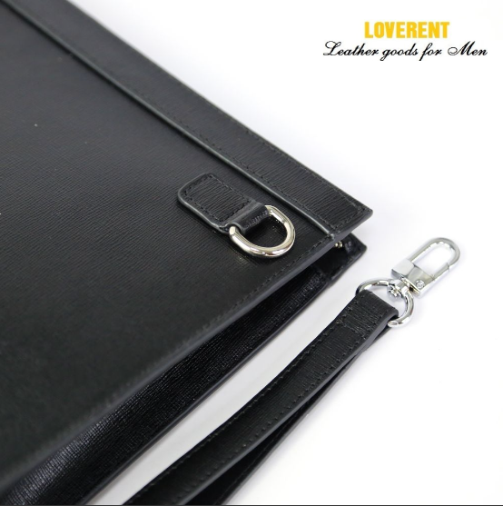 clutch vân saffiano hình Thang Có Quai Đeo Tay 4